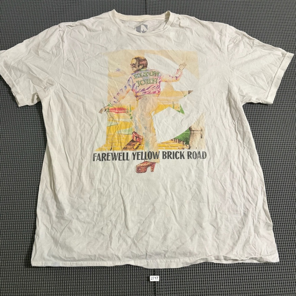 Elton John Farewell Yellow Brick Road 2022 Tour T-Shirt White Large